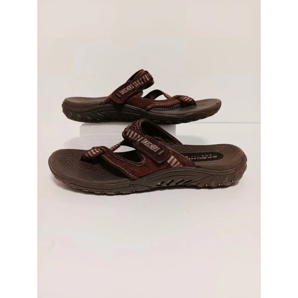 Skschers Reggae Brown Slip On Women's Sandals Sz 7.5